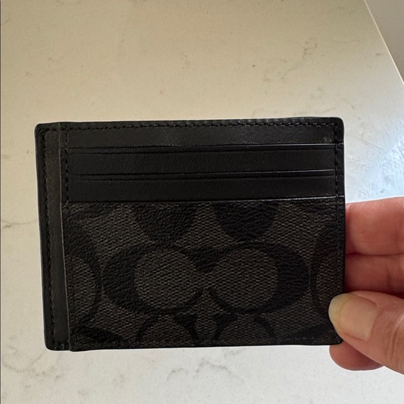 NWOT Coach Signature Black Card Holder - Picture 1 of 3